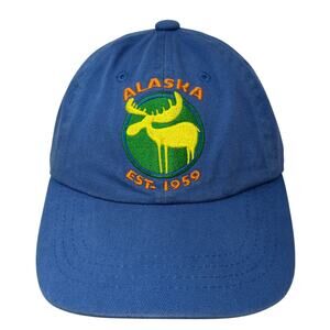 Alaska EST. 1959 Strapback Baseball Cap Blue OS Adjustable Impact Merchandise